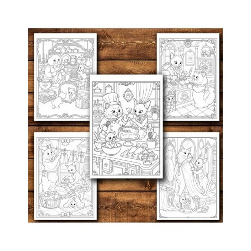 Carti si Birotica - Carti - Carti pentru copii - Carti de colorat - Carte de colorat, 50 de ilustratii Pisicute Aristocrate - Volumul I, 106 pagini, A5 - Infinity.ro