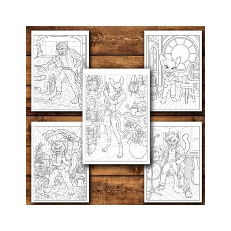 Carti si Birotica - Carti - Carti pentru copii - Carti de colorat - Carte de colorat, 50 de ilustratii Pisici Neimblanzite - Volumul III, 106 pagini, A5 - Infinity.ro