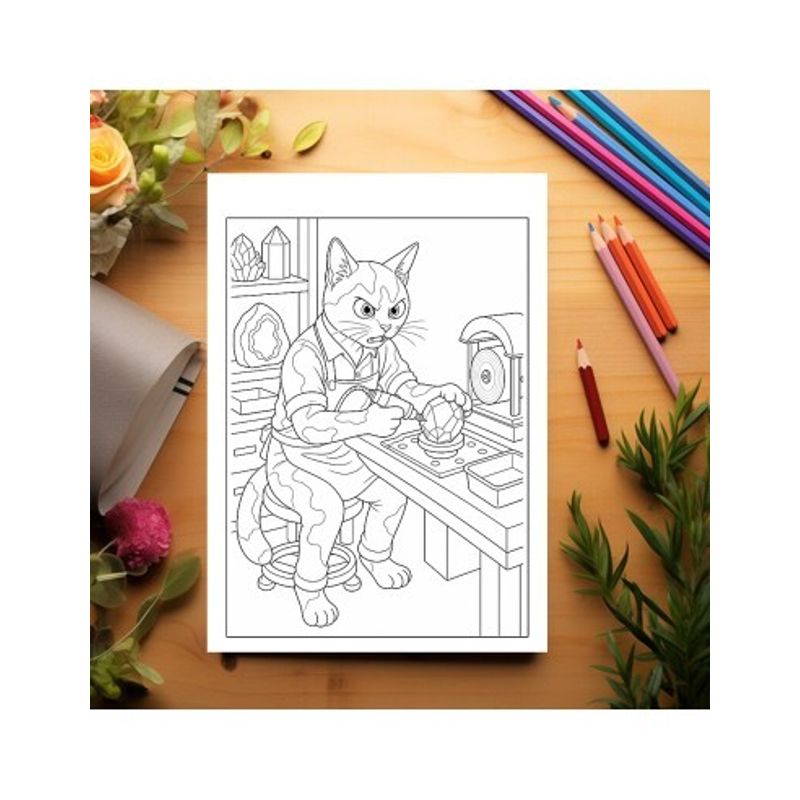 Carti si Birotica - Carti - Carti pentru copii - Carti de colorat - Carte de colorat, 50 de ilustratii Pisici Neimblanzite - Volumul II, 106 pagini, A5 - Infinity.ro