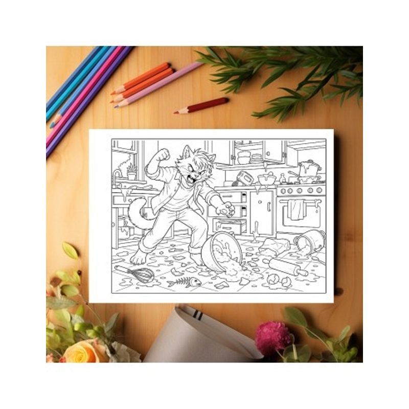Carti si Birotica - Carti - Carti pentru copii - Carti de colorat - Carte de colorat, 50 de ilustratii Pisici Neimblanzite - Volumul I, 106 pagini, A5 - Infinity.ro