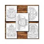 Carti si Birotica - Carti - Carti pentru copii - Carti de colorat - Carte de colorat, 50 de ilustratii Steme si Blazoane - Volumul II, 106 pagini, A5 - Infinity.ro