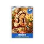 Carti si Birotica - Carti - Carti pentru copii - Carti de colorat - Carte de colorat, 50 de ilustratii Romania - Volumul I - Pentru copii, 106 pagini, A5 - Infinity.ro