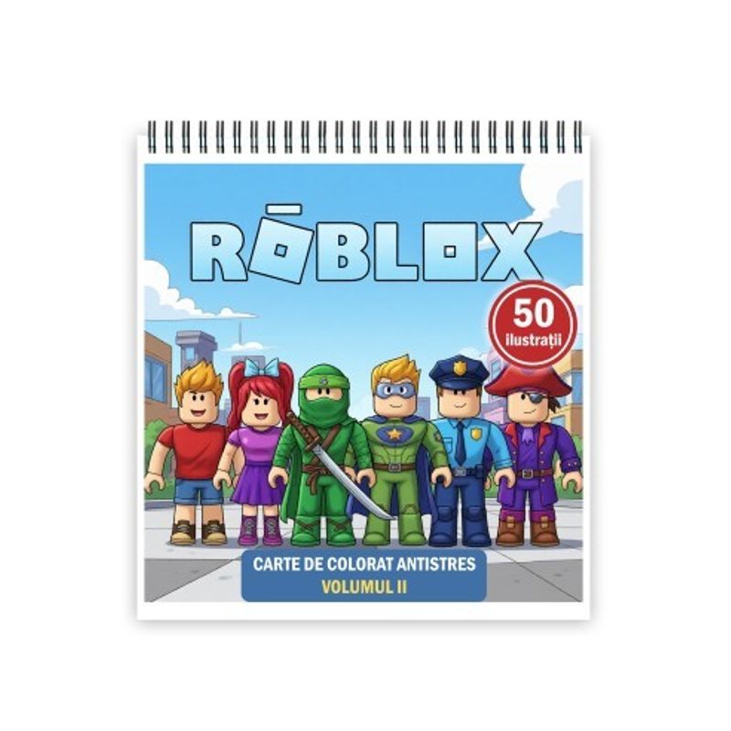Carti si Birotica - Carti - Carti pentru copii - Carti de colorat - Carte de colorat, 50 de ilustratii Roblox - Volumul II, 106 pagini, A5 - Infinity.ro
