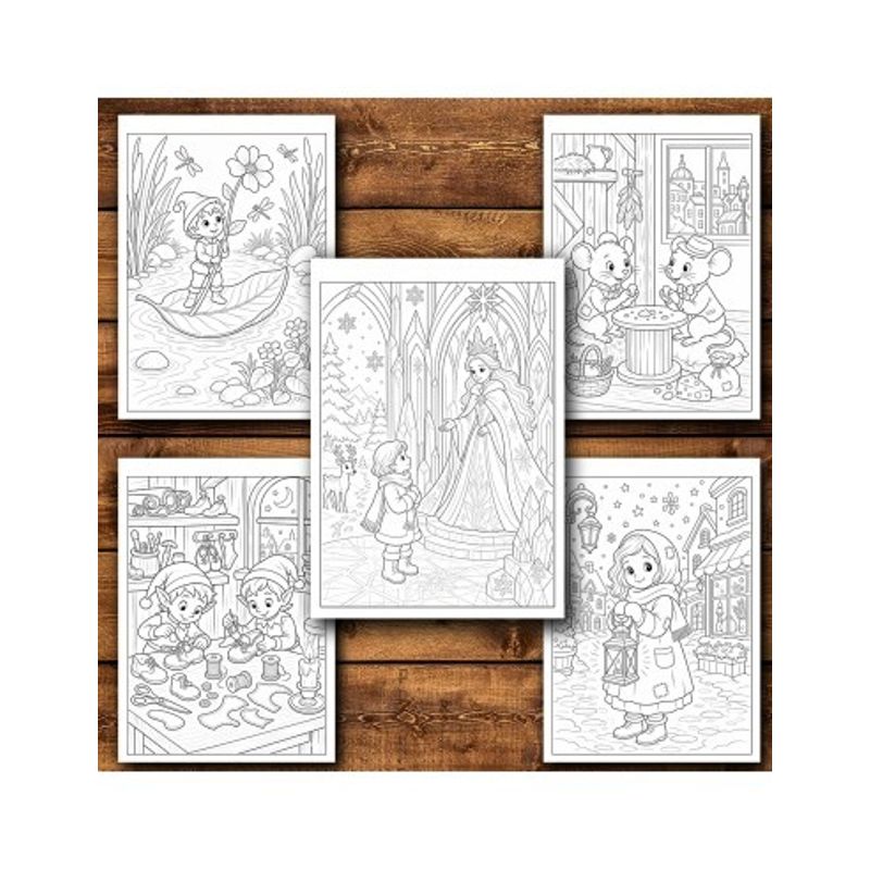 Carti si Birotica - Carti - Carti pentru copii - Carti de colorat - Carte de colorat, 50 de ilustratii Scene din povesti, 106 pagini, A5 - Infinity.ro