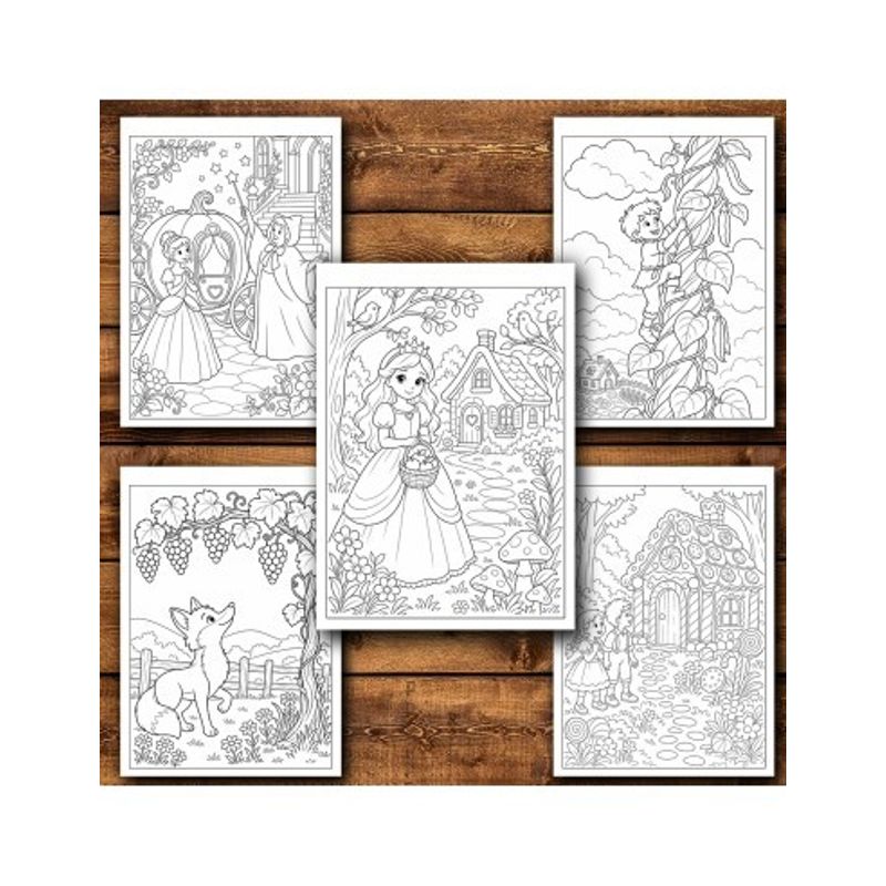 Carti si Birotica - Carti - Carti pentru copii - Carti de colorat - Carte de colorat, 50 de ilustratii Scene din povesti, 106 pagini, A5 - Infinity.ro