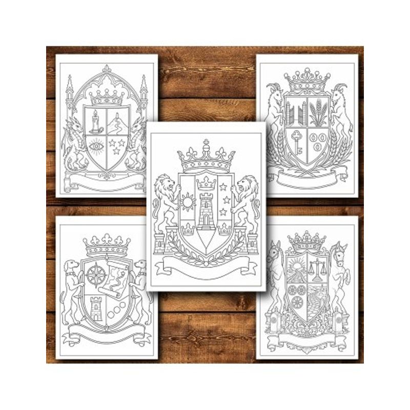 Carti si Birotica - Carti - Carti pentru copii - Carti de colorat - Carte de colorat, 50 de ilustratii Steme si Blazoane - Volumul I, 106 pagini, A5 - Infinity.ro