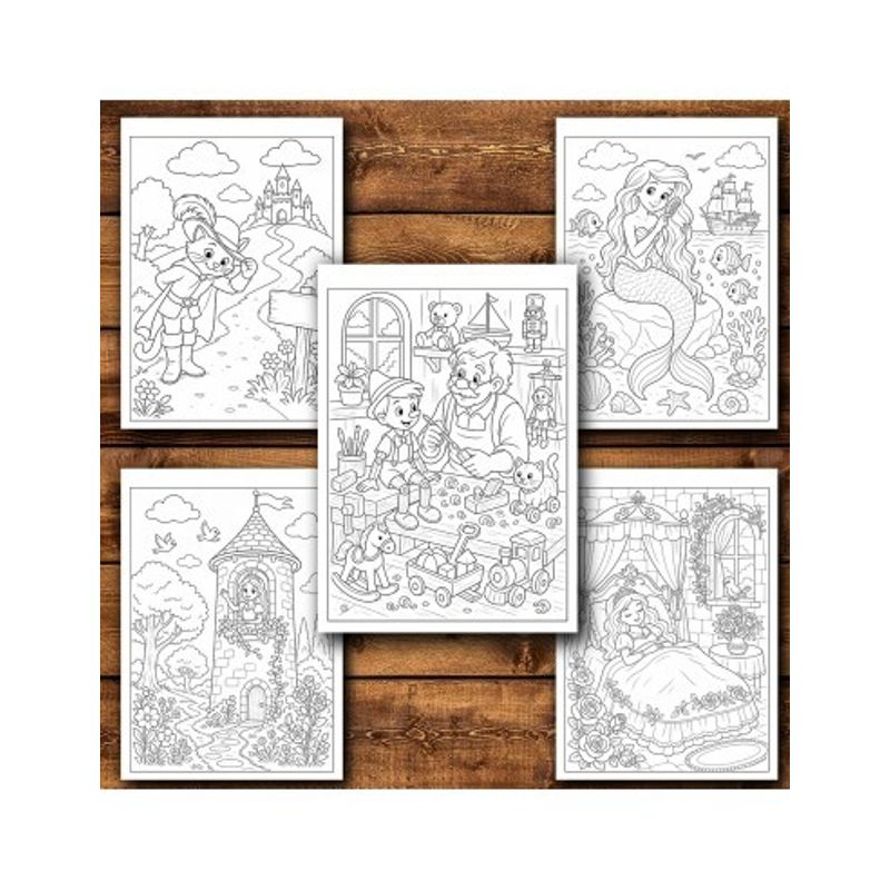 Carti si Birotica - Carti - Carti pentru copii - Carti de colorat - Carte de colorat, 50 de ilustratii Scene din povesti, 106 pagini, A5 - Infinity.ro