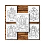Carti si Birotica - Carti - Carti pentru copii - Carti de colorat - Carte de colorat, 50 de ilustratii Steme si Blazoane - Volumul I, 106 pagini, A5 - Infinity.ro