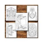 Carti si Birotica - Carti - Carti pentru copii - Carti de colorat - Carte de colorat, 50 de ilustratii Simboluri Masonice, 106 pagini, A5 - Infinity.ro