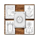 Carti si Birotica - Carti - Carti pentru copii - Carti de colorat - Carte de colorat, 50 de ilustratii Simboluri Masonice, 106 pagini, A5 - Infinity.ro