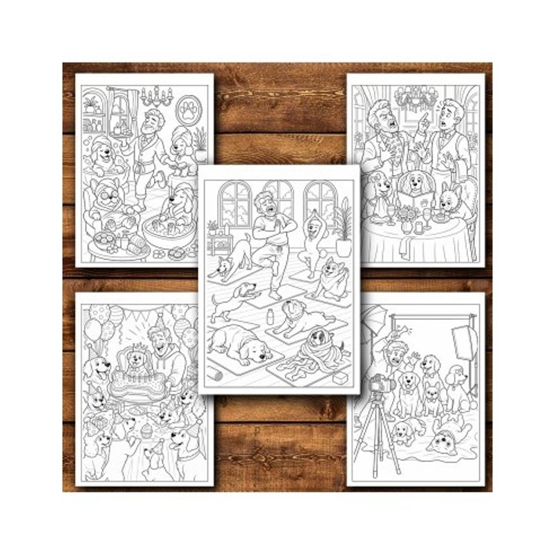 Carti si Birotica - Carti - Carti pentru copii - Carti de colorat - Carte de colorat, 50 de ilustratii Tata de catei, 106 pagini, A5 - Infinity.ro