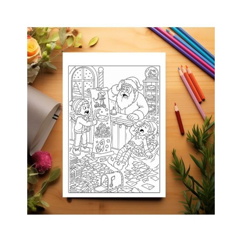 Carti si Birotica - Carti - Carti pentru copii - Carti de colorat - Carte de colorat, 50 de ilustratii Stressed out Santa, 106 pagini, A5 - Infinity.ro