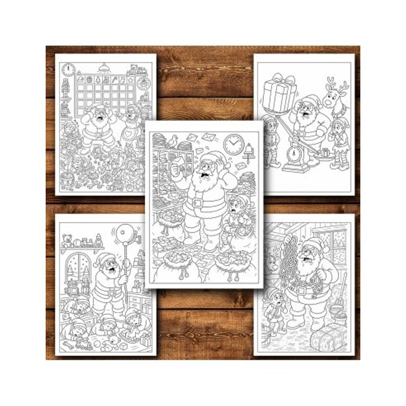 Carti si Birotica - Carti - Carti pentru copii - Carti de colorat - Carte de colorat, 50 de ilustratii Stressed out Santa, 106 pagini, A5 - Infinity.ro