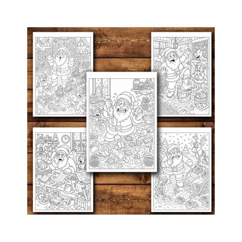 Carti si Birotica - Carti - Carti pentru copii - Carti de colorat - Carte de colorat, 50 de ilustratii Stressed out Santa, 106 pagini, A5 - Infinity.ro