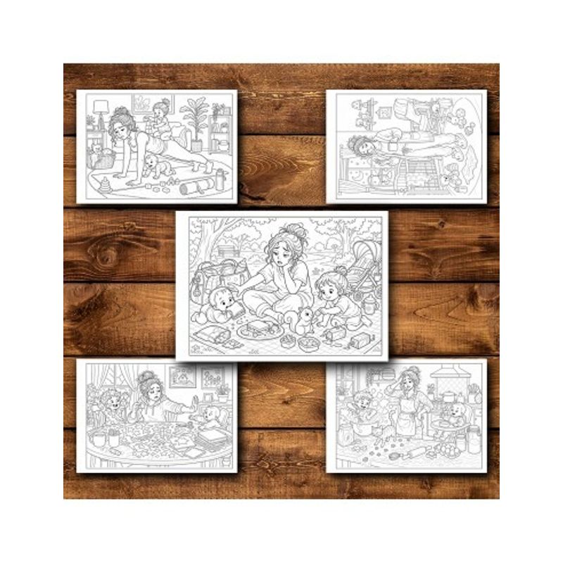 Carti si Birotica - Carti - Carti pentru copii - Carti de colorat - Carte de colorat, 50 de ilustratii Tired Mom - Volumul III, 106 pagini, A5 - Infinity.ro