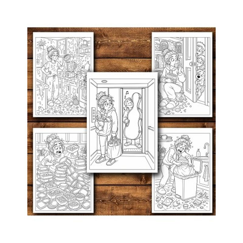 Carti si Birotica - Carti - Carti pentru copii - Carti de colorat - Carte de colorat, 50 de ilustratii Tired Mom - Volumul I, 106 pagini, A5 - Infinity.ro
