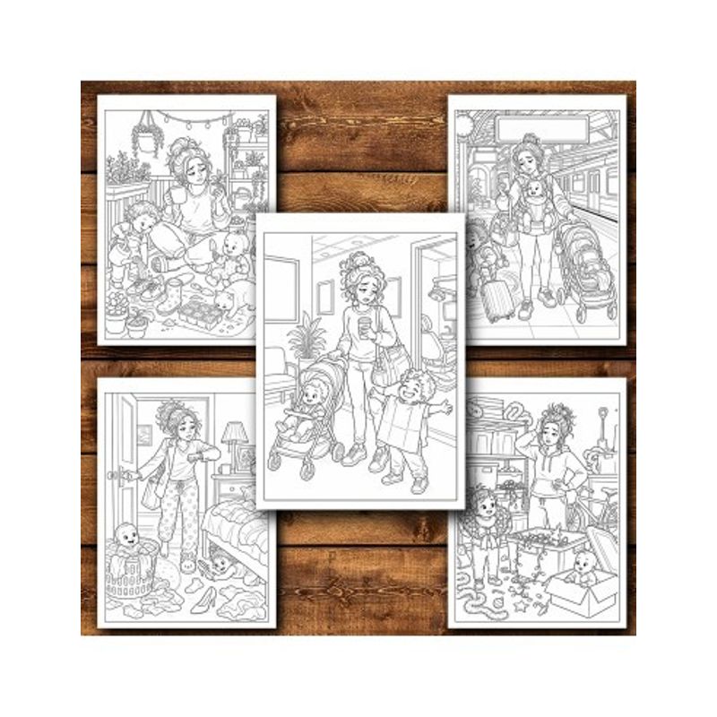 Carti si Birotica - Carti - Carti pentru copii - Carti de colorat - Carte de colorat, 50 de ilustratii Tired Mom - Volumul II, 106 pagini, A5 - Infinity.ro