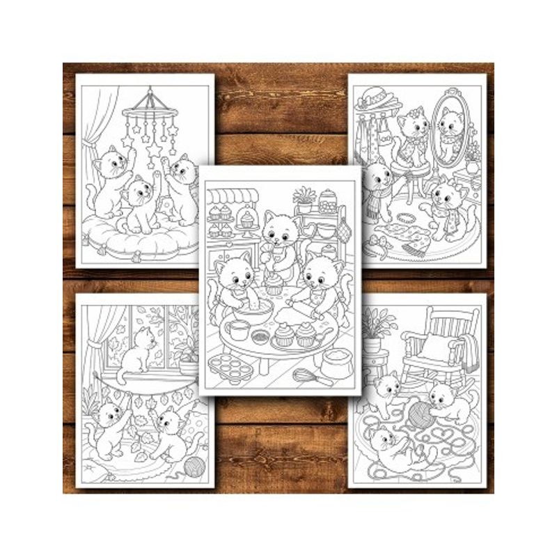 Carti si Birotica - Carti - Carti pentru copii - Carti de colorat - Carte de colorat, 50 de ilustratii Trei pisicute micute si dragute, 106 pagini, A5 - Infinity.ro