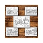 Carti si Birotica - Carti - Carti pentru copii - Carti de colorat - Carte de colorat, 50 de ilustratii Tractoare - Volumul I, 106 pagini, A5 - Infinity.ro