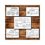 Carti si Birotica - Carti - Carti pentru copii - Carti de colorat - Carte de colorat, 50 de ilustratii Vehicule - Volumul I - pentru copii, 106 pagini, A5 - Infinity.ro