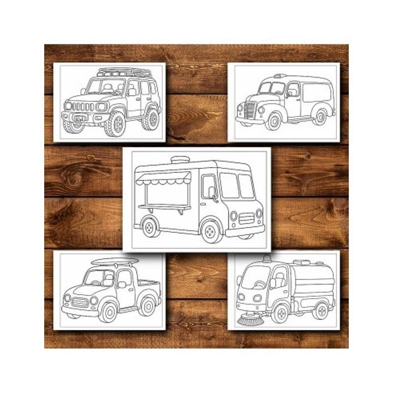 Carti si Birotica - Carti - Carti pentru copii - Carti de colorat - Carte de colorat, 50 de ilustratii Vehicule - Volumul I - pentru copii, 106 pagini, A5 - Infinity.ro