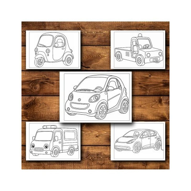 Carti si Birotica - Carti - Carti pentru copii - Carti de colorat - Carte de colorat, 50 de ilustratii Vehicule - Volumul I - pentru copii, 106 pagini, A5 - Infinity.ro