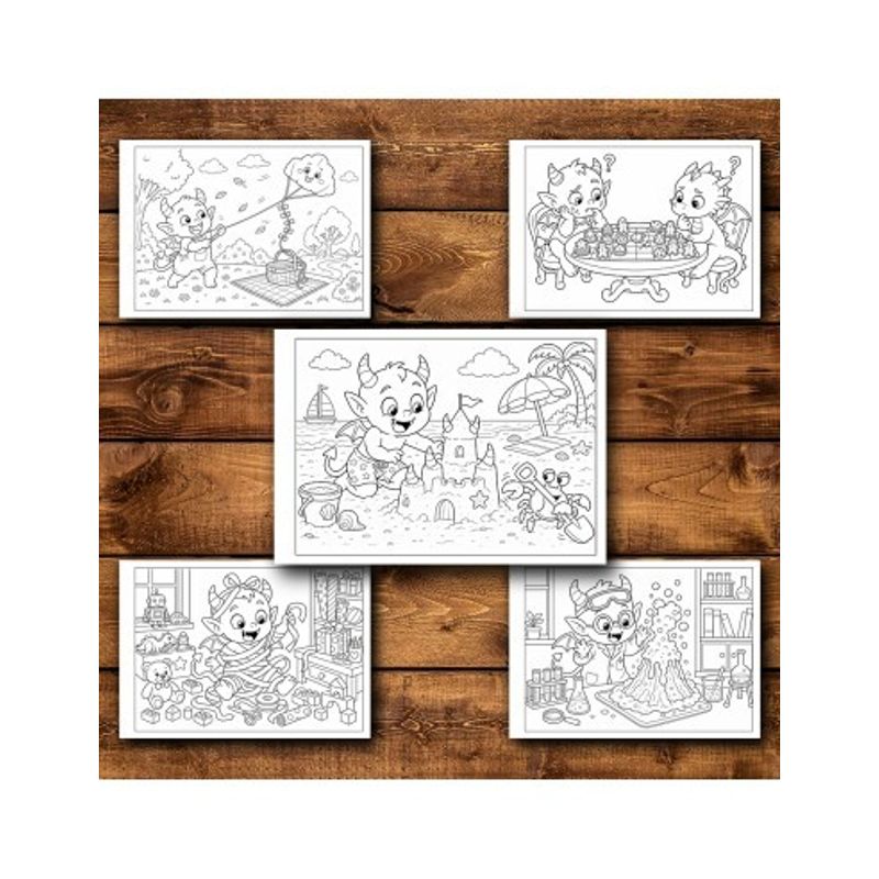 Carti si Birotica - Carti - Carti pentru copii - Carti de colorat - Carte de colorat, 50 de ilustratii Un mic dracusor - Volumuil II, 106 pagini, A5 - Infinity.ro