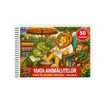 Carti si Birotica - Carti - Carti pentru copii - Carti de colorat - Carte de colorat, 50 de ilustratii Viata Animalutelor - Volumul I, 106 pagini, A5 - Infinity.ro