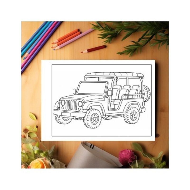 Carti si Birotica - Carti - Carti pentru copii - Carti de colorat - Carte de colorat, 50 de ilustratii Vehicule - Volumul II - pentru copii, 106 pagini, A5 - Infinity.ro