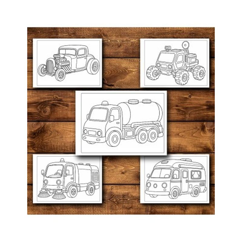 Carti si Birotica - Carti - Carti pentru copii - Carti de colorat - Carte de colorat, 50 de ilustratii Vehicule - Volumul II - pentru copii, 106 pagini, A5 - Infinity.ro