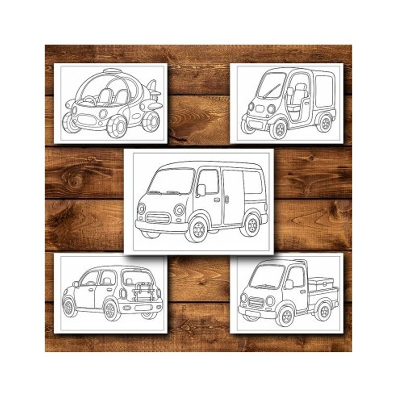 Carti si Birotica - Carti - Carti pentru copii - Carti de colorat - Carte de colorat, 50 de ilustratii Vehicule - Volumul II - pentru copii, 106 pagini, A5 - Infinity.ro
