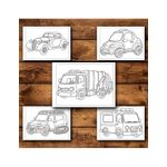 Carti si Birotica - Carti - Carti pentru copii - Carti de colorat - Carte de colorat, 50 de ilustratii Vehicule - Volumul II - pentru copii, 106 pagini, A5 - Infinity.ro
