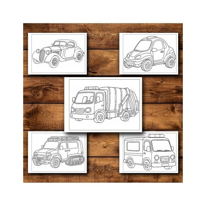 Carti si Birotica - Carti - Carti pentru copii - Carti de colorat - Carte de colorat, 50 de ilustratii Vehicule - Volumul II - pentru copii, 106 pagini, A5 - Infinity.ro