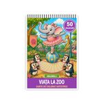 Carti si Birotica - Carti - Carti pentru copii - Carti de colorat - Carte de colorat, 50 de ilustratii Viata la Zoo - Volumul I, 106 pagini, A5 - Infinity.ro
