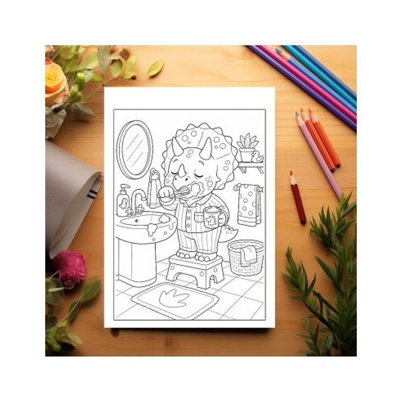 Carti si Birotica - Carti - Carti pentru copii - Carti de colorat - Carte de colorat, 50 de ilustratii Viata Dinozaurilor - Volumul II, 106 pagini, A5 - Infinity.ro