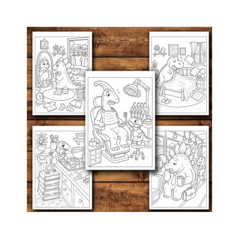 Carti si Birotica - Carti - Carti pentru copii - Carti de colorat - Carte de colorat, 50 de ilustratii Viata Dinozaurilor - Volumul I, 106 pagini, A5 - Infinity.ro