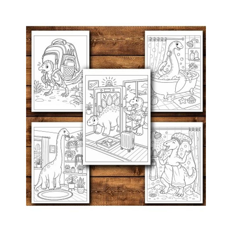 Carti si Birotica - Carti - Carti pentru copii - Carti de colorat - Carte de colorat, 50 de ilustratii Viata Dinozaurilor - Volumul II, 106 pagini, A5 - Infinity.ro