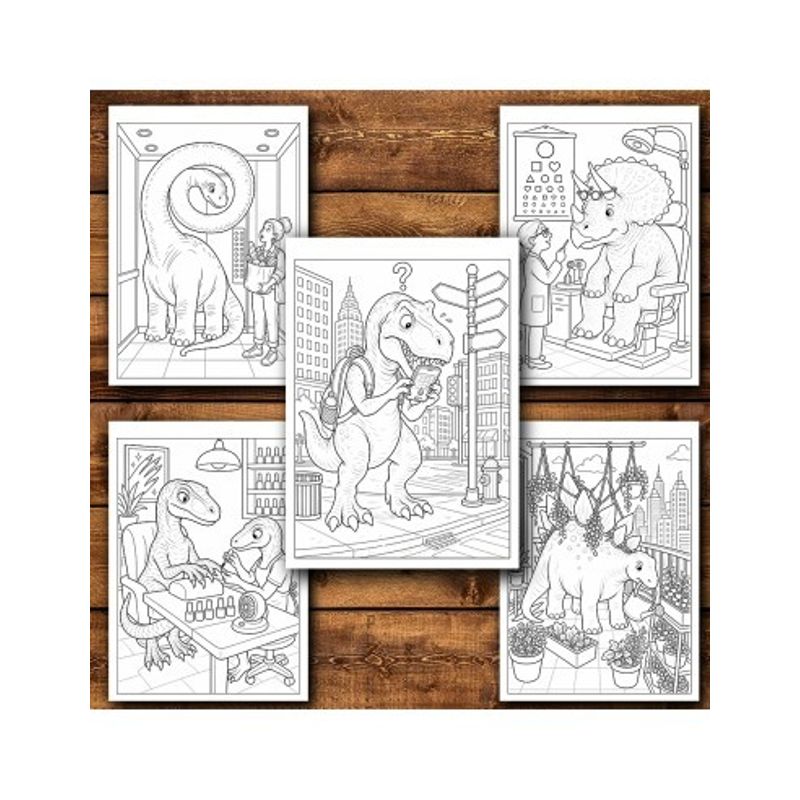 Carti si Birotica - Carti - Carti pentru copii - Carti de colorat - Carte de colorat, 50 de ilustratii Viata Dinozaurilor - Volumul IV, 106 pagini, A5 - Infinity.ro