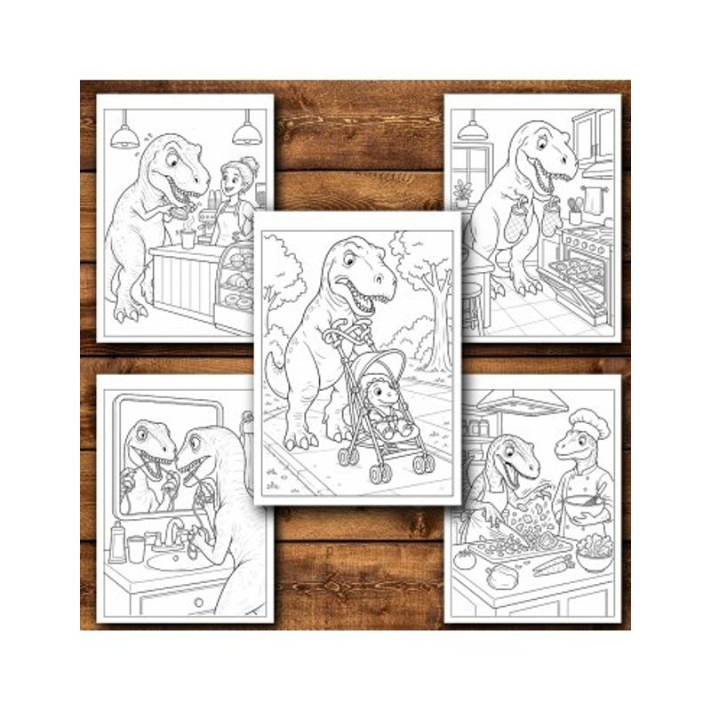 Carti si Birotica - Carti - Carti pentru copii - Carti de colorat - Carte de colorat, 50 de ilustratii Viata Dinozaurilor - Volumul IV, 106 pagini, A5 - Infinity.ro