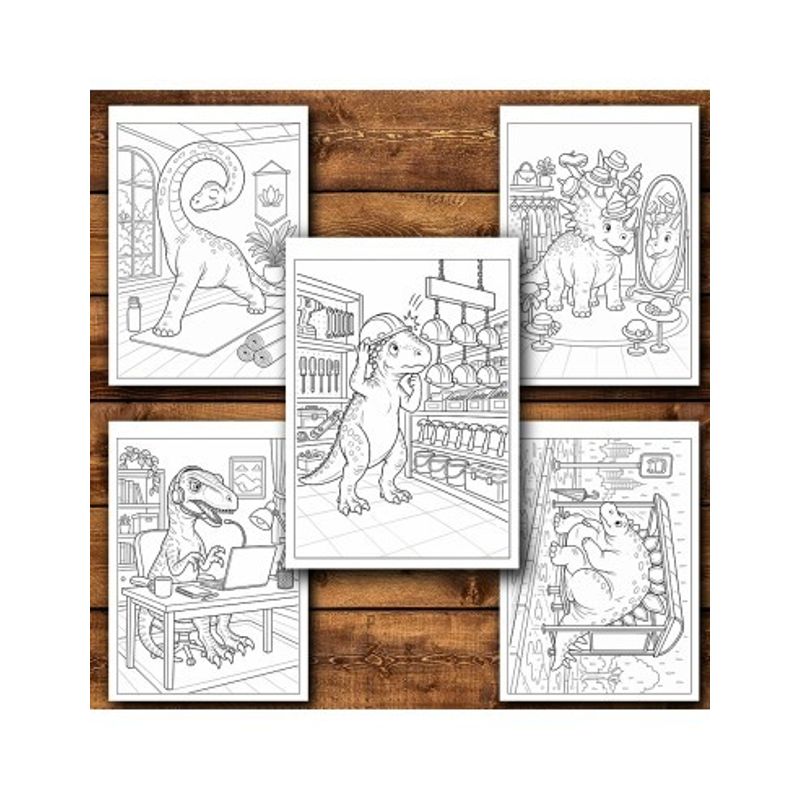 Carti si Birotica - Carti - Carti pentru copii - Carti de colorat - Carte de colorat, 50 de ilustratii Viata Dinozaurilor - Volumul III, 106 pagini, A5 - Infinity.ro