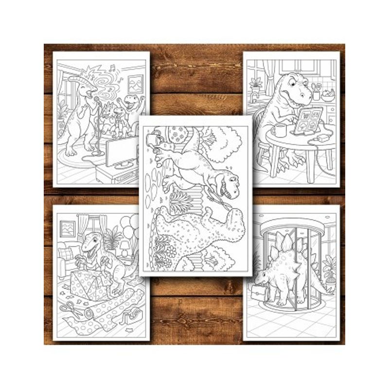 Carti si Birotica - Carti - Carti pentru copii - Carti de colorat - Carte de colorat, 50 de ilustratii Viata Dinozaurilor - Volumul III, 106 pagini, A5 - Infinity.ro