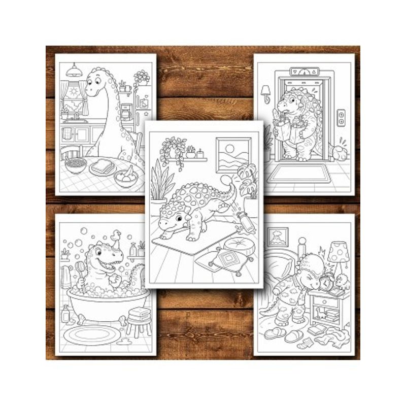 Carti si Birotica - Carti - Carti pentru copii - Carti de colorat - Carte de colorat, 50 de ilustratii Viata Dinozaurilor - Volumul II, 106 pagini, A5 - Infinity.ro
