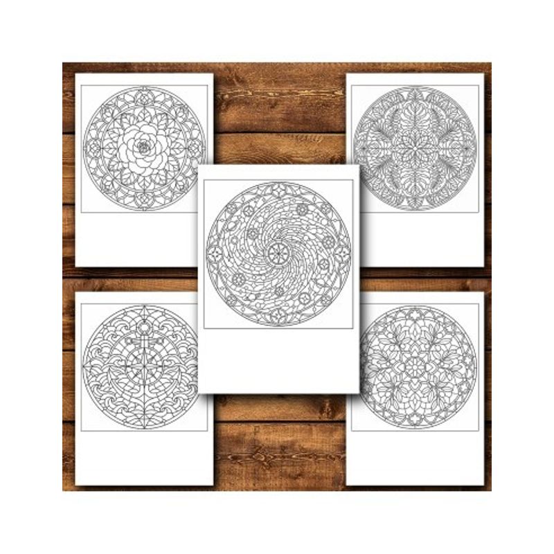 Carti si Birotica - Carti - Carti pentru copii - Carti de colorat - Carte de colorat, 50 de ilustratii Vitralii Mandala - Volumul II, 106 pagini, A5 - Infinity.ro