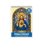 Carti si Birotica - Carti - Carti pentru copii - Carti de colorat - Carte de colorat, 50 de ilustratii Vitralii Catolice - Volumul I, 106 pagini, A5 - Infinity.ro