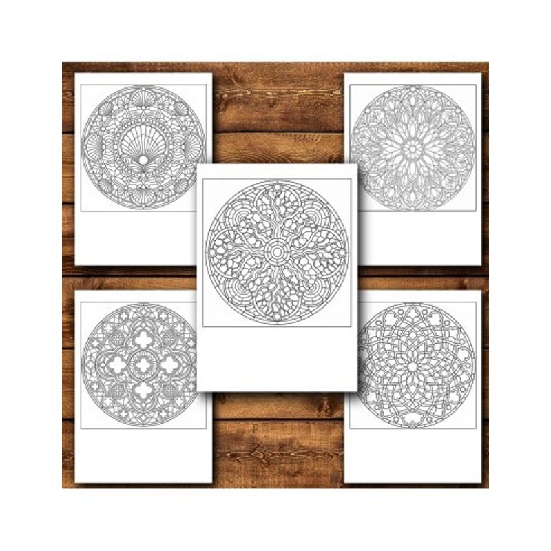 Carti si Birotica - Carti - Carti pentru copii - Carti de colorat - Carte de colorat, 50 de ilustratii Vitralii Mandala - Volumul II, 106 pagini, A5 - Infinity.ro