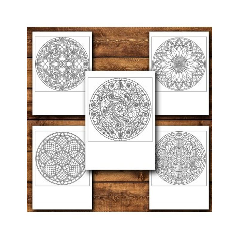 Carti si Birotica - Carti - Carti pentru copii - Carti de colorat - Carte de colorat, 50 de ilustratii Vitralii Mandala - Volumul I, 106 pagini, A5 - Infinity.ro