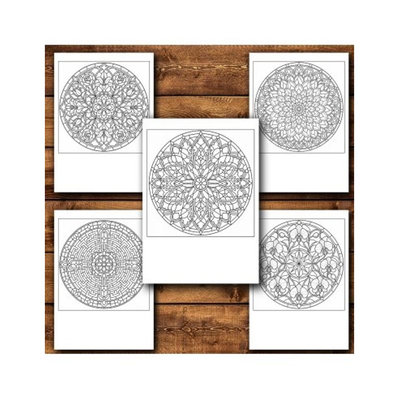 Carti si Birotica - Carti - Carti pentru copii - Carti de colorat - Carte de colorat, 50 de ilustratii Vitralii Mandala - Volumul I, 106 pagini, A5 - Infinity.ro