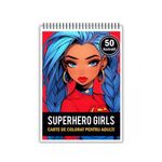 Carti si Birotica - Carti - Carti pentru copii - Carti de colorat - Carte de colorat, 50 de ilustratii, Anime Superhero Girls, 106 pagini, A5 - Infinity.ro