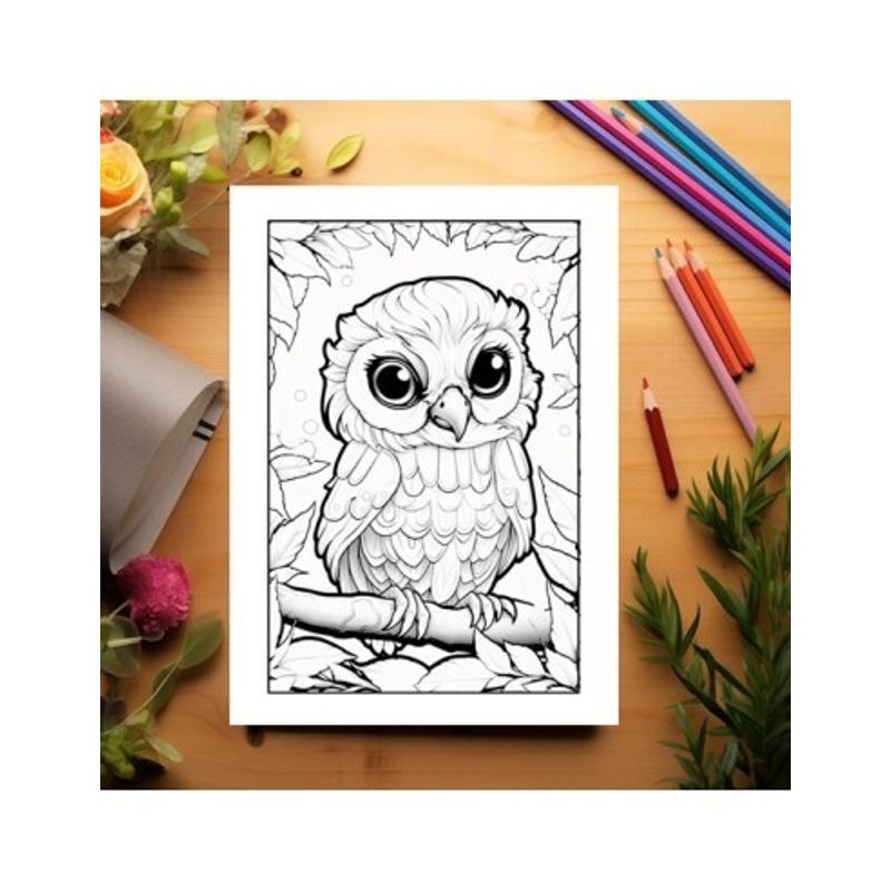 Carti si Birotica - Carti - Carti pentru copii - Carti de colorat - Carte de colorat, 50 de ilustratii, Bebe bufnite, 106 pagini, A5 - Infinity.ro