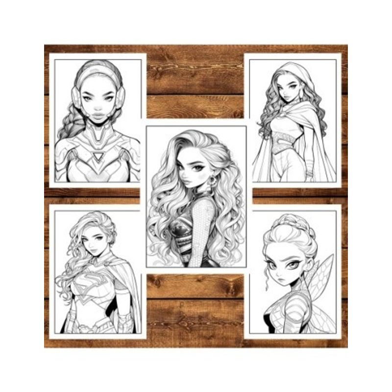 Carti si Birotica - Carti - Carti pentru copii - Carti de colorat - Carte de colorat, 50 de ilustratii, Anime Superhero Girls, 106 pagini, A5 - Infinity.ro